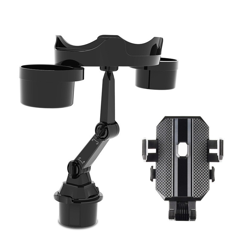 GB【台灣現貨】升級款加強臂汽車餐盤咖啡桌食品置物架水杯位小托盤汽車旅遊車載手機支架餐盤-細節圖3