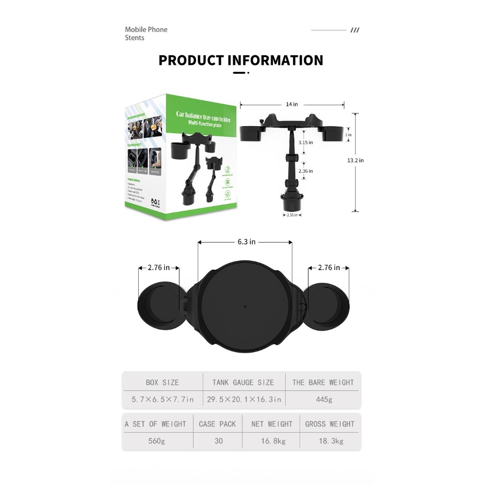 GB【台灣現貨】升級款加強臂汽車餐盤咖啡桌食品置物架水杯位小托盤汽車旅遊車載手機支架餐盤-細節圖6