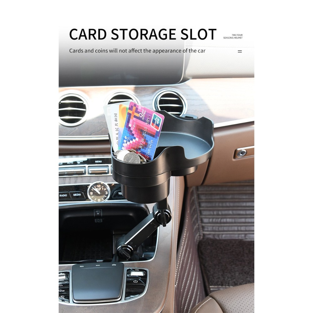 GB【台灣現貨】升級款加強臂汽車餐盤咖啡桌食品置物架水杯位小托盤汽車旅遊車載手機支架餐盤-細節圖7