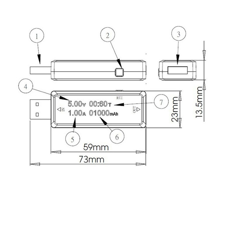 GB【台灣現貨】usb電流電壓表usb檢測儀usb電壓表電流表電池容量測試儀-細節圖5