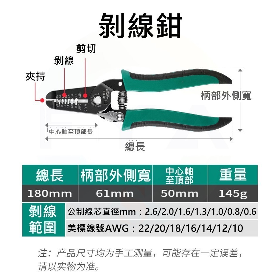📍南芳芳📍 8吋壓線鉗 壓剝鉗 剝線鉗 冷壓端子鉗 手動端子鉗 多功能壓剝鉗 撥線鉗 接線端子鉗 工具 C48-細節圖8