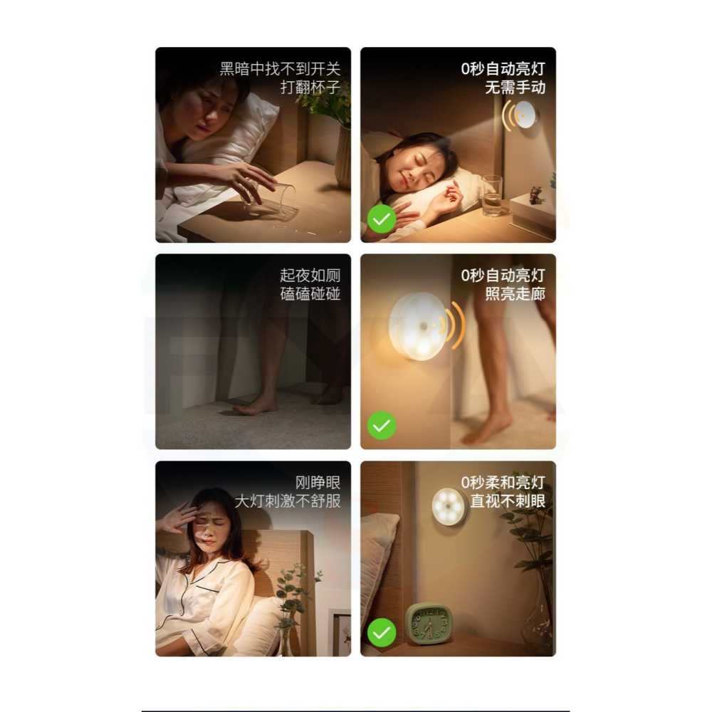 LED 人體感應燈 小夜燈 走廊燈 床頭燈 USB充電 玄關燈 櫥櫃燈 磁吸 感應燈 照明燈 B132-細節圖2