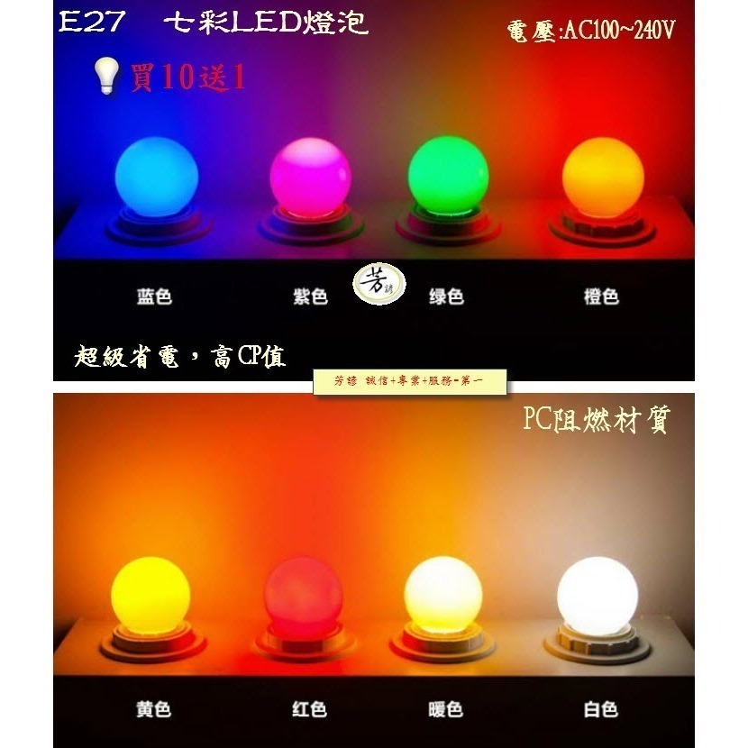 E27 七彩 LED 燈泡 景觀燈泡 小夜燈 廟寺 節慶 花燈 燈籠 電燈泡 A181-細節圖6