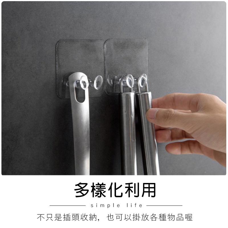 插頭掛勾 牆壁掛鉤 插頭固定器 免釘掛勾 透明掛鉤 置物架 收納掛勾 電源插頭掛鉤 創意插座粘鉤  強力黏膠-細節圖5