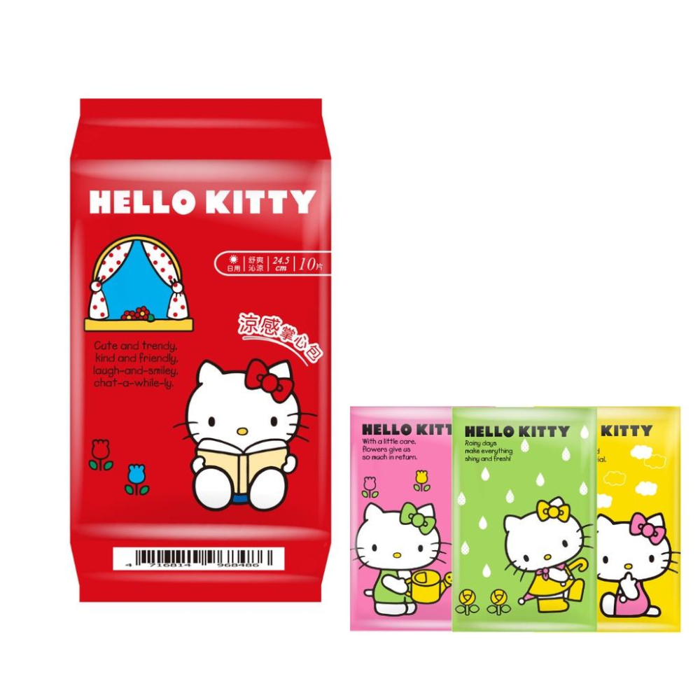 衛生棉 涼感衛生棉 kitty衛生棉 超涼感衛生棉 hello kitty衛生棉 日用衛生棉 掌心包 日用10片-細節圖9