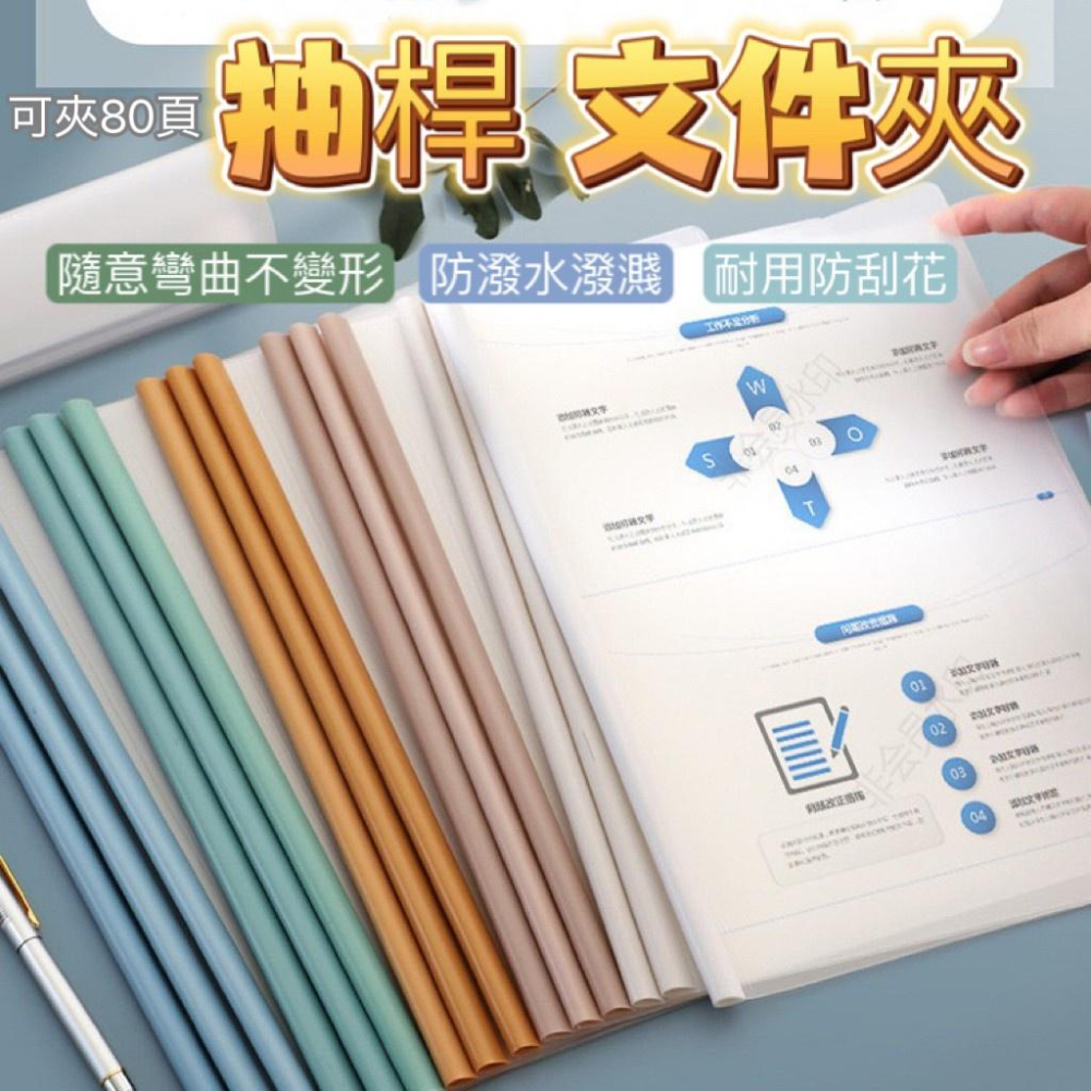 【現貨】文件夾 抽桿文件夾 a4 文件夾 透明加厚 a4 資料夾 透明資料夾 收納夾 升級加厚款 辦公文件夾-細節圖9