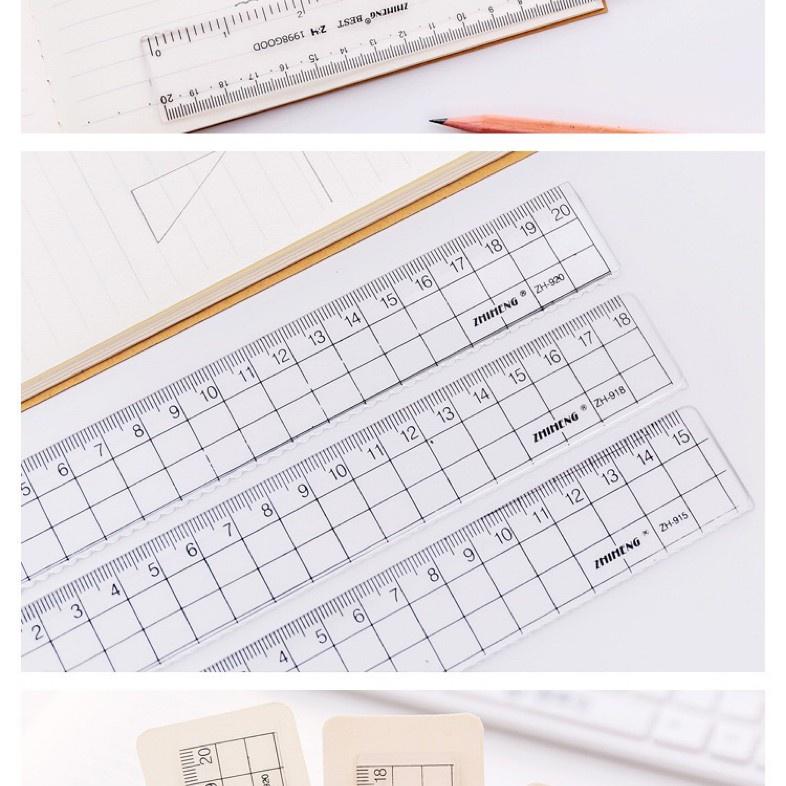 【現貨】直尺 量尺 尺文具 直尺 直角尺 文具 文具用品 尺子 塑料尺子 學生文具 無印風 三稜立體刻度工具尺子-細節圖2