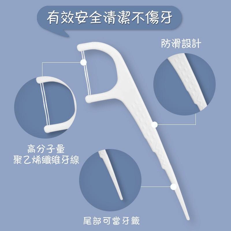 愛牙好 雙線細滑牙線棒 超細滑直尾尖300支 補充包夾鏈袋裝-細節圖2