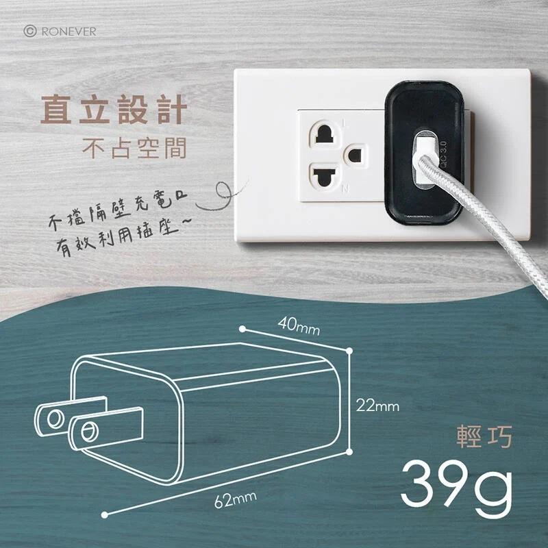 RONEVER18W電源供應器QC3.0「機蛋殼」充電頭 快充頭 充電頭 電源供應器 充電器 18W-細節圖4