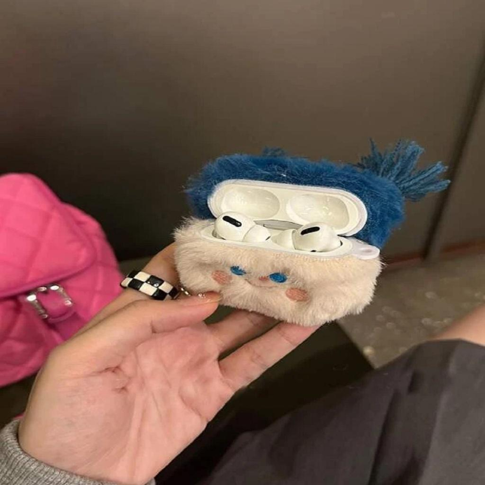 3D卡通圖案長毛絨Airpods耳機殼「機蛋殼」 Airpods3 Airpods1 Airpods2蘋果耳機保護套-細節圖2