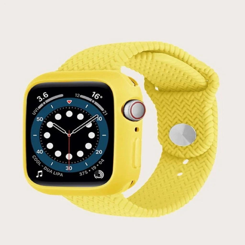 Apple Watch 素色編織矽膠和保護殼 「機蛋殼」素色 矽膠 編織 保護殼-細節圖3