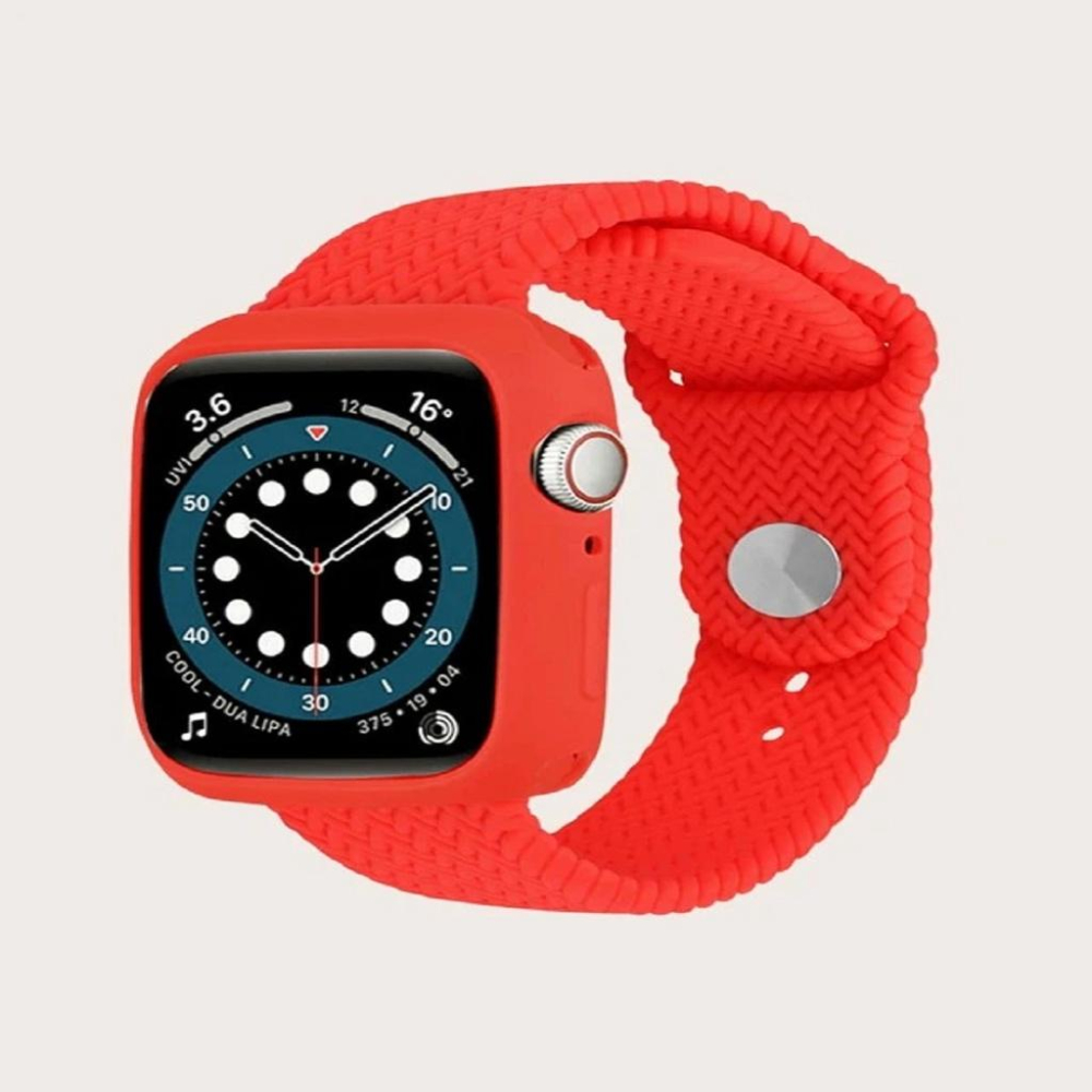 Apple Watch 素色編織矽膠和保護殼 「機蛋殼」素色 矽膠 編織 保護殼-細節圖6