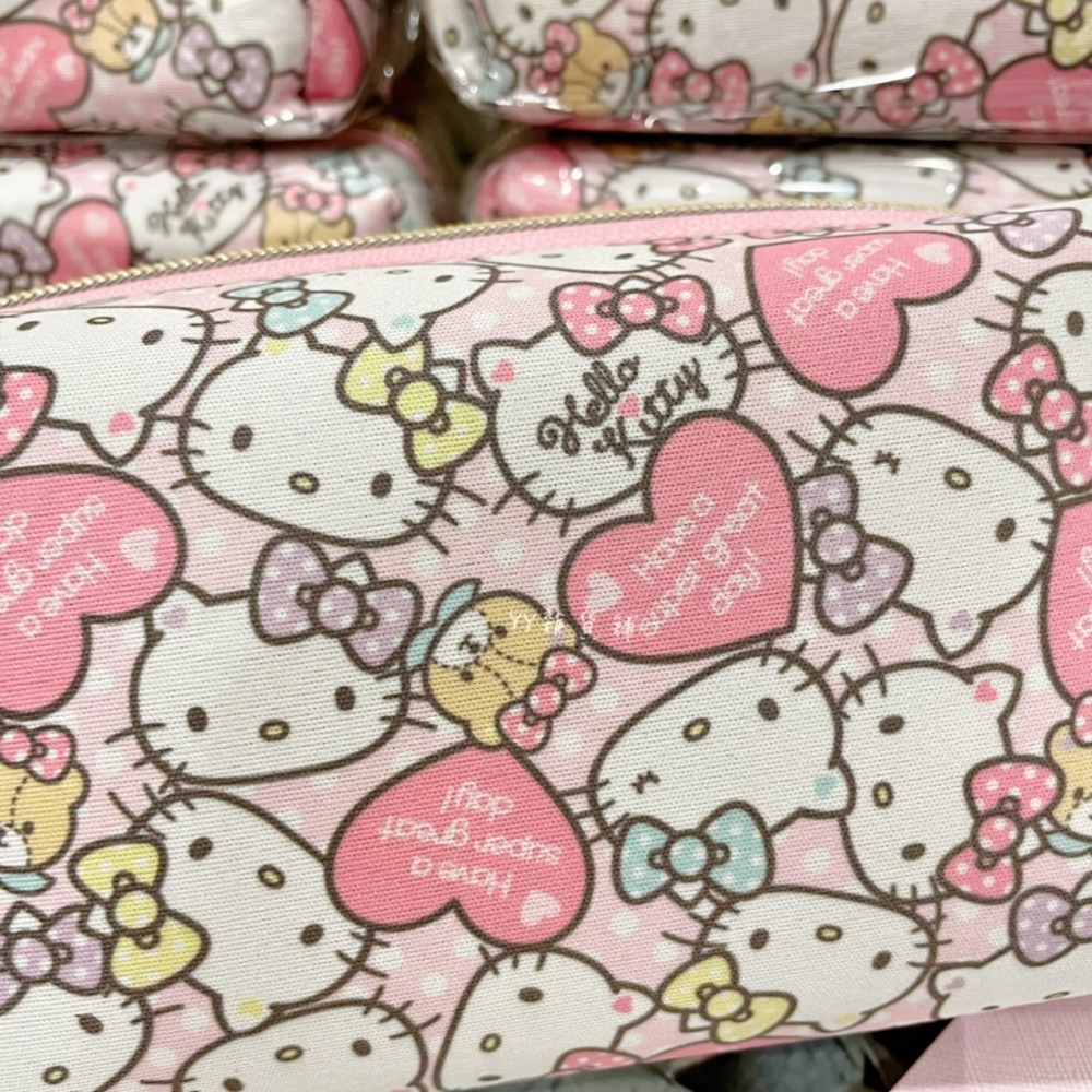 Hello Kitty化妝包 KT筆袋 大容量筆袋 正版授權 潛水布手提大容量 筆袋-細節圖2