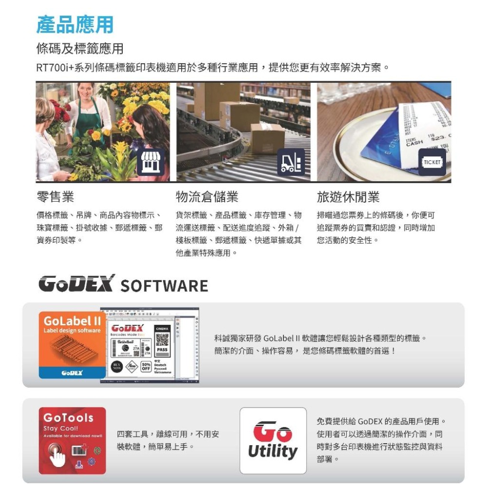 GoDEX RT700i+ RT730i+ USB網路 熱感/熱轉兩用標籤條碼列印機 可連接蔬果電子秤 無線藍芽模組另購-細節圖7