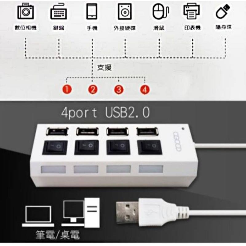 F-F109 USB 2.0 4埠 獨立開關 HUB 集線器 含稅可開立發票-細節圖3
