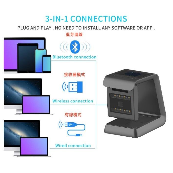 DK-SQUARE 無線二維平台條碼掃描器 螢幕可顯示讀取的條碼 NFC 行動支付/手機載具 護照機票條碼 掃碼槍-細節圖3