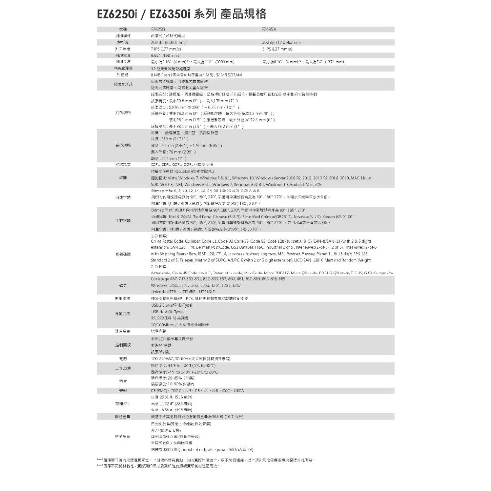 GODEX EZ6250i/EZ6350i  6吋高效能工業型條碼機 熱感式/熱轉式兩用  條碼標籤機 含稅可開發票-細節圖6