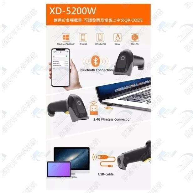 XD-5200W 無線二維條碼掃描器 可讀發票上QR CODE顯示中文 行動支付 手機條碼 USB介面 台灣現貨-細節圖4