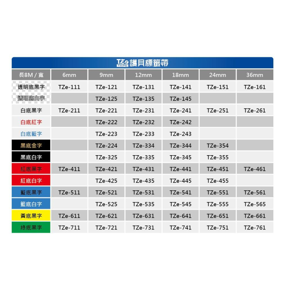 Brother P-touch 原廠TZe粉彩護貝標籤帶 白字系列 12mm x 5M 標籤帶 貼紙 標籤貼紙-細節圖2