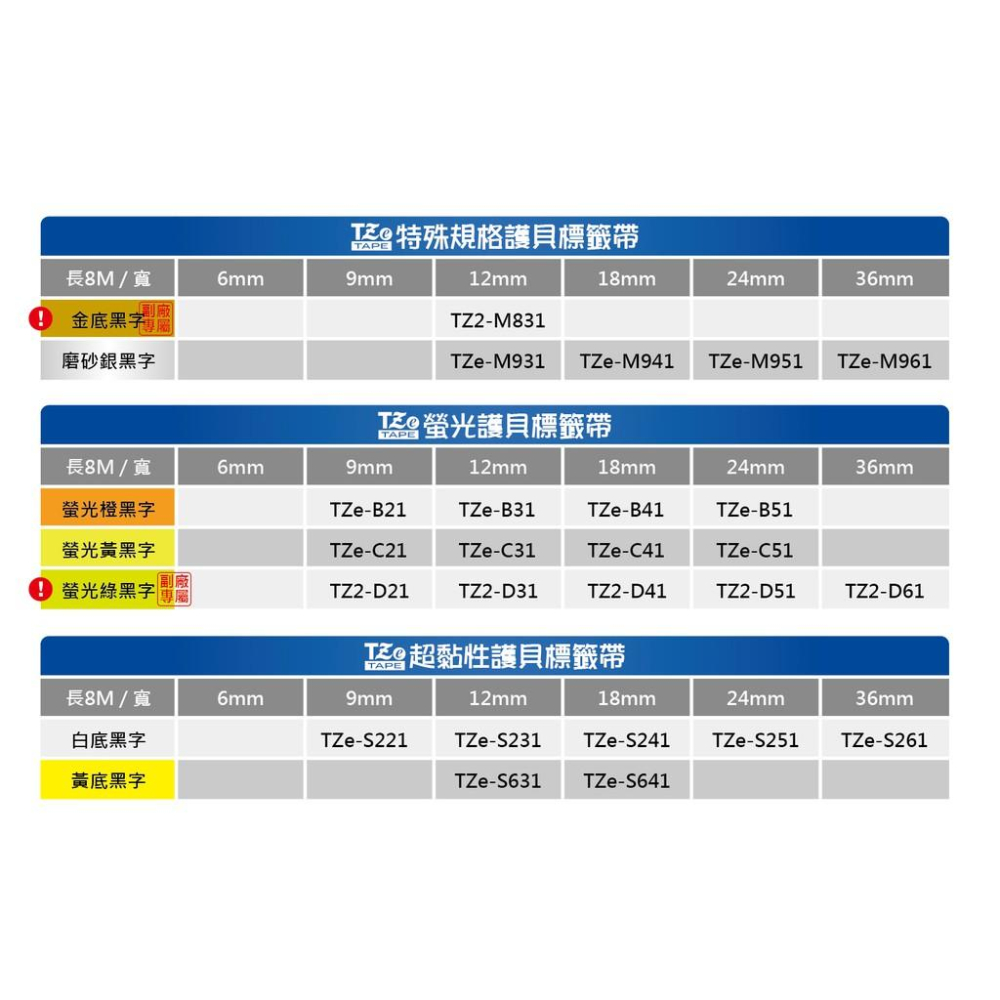 Brother P-touch 原廠TZe粉彩護貝標籤帶 白字系列 12mm x 5M 標籤帶 貼紙 標籤貼紙-細節圖3