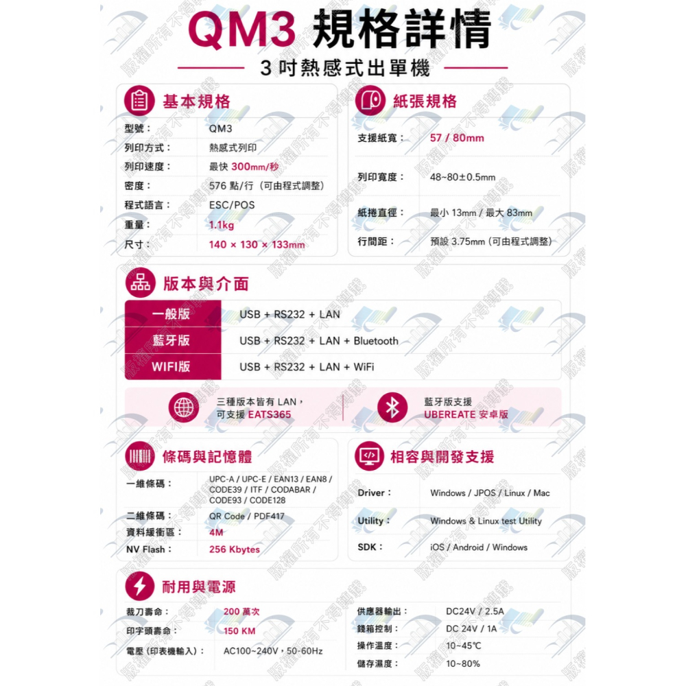 UberEats專用｜BIRCH QM3 藍牙熱感式出單機｜自動接單列印-細節圖4