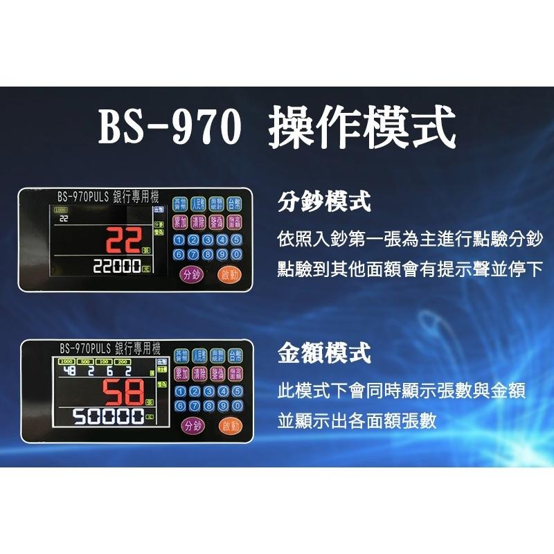 歐菲斯辦公設備 BS-970 銀行等級六國幣別專用點驗鈔機 可驗台幣、人民幣、美金、歐元、日圓、港幣含稅可開立發票-細節圖3