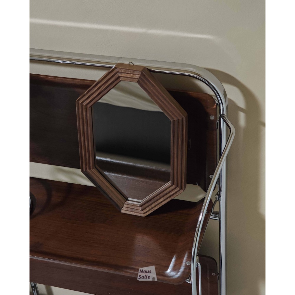 〘台灣出貨 Nous Salle〙復古 法式 實木 化妝鏡 原木 鏡子 鏡 立鏡 掛鏡 桌上鏡 小鏡子-細節圖5