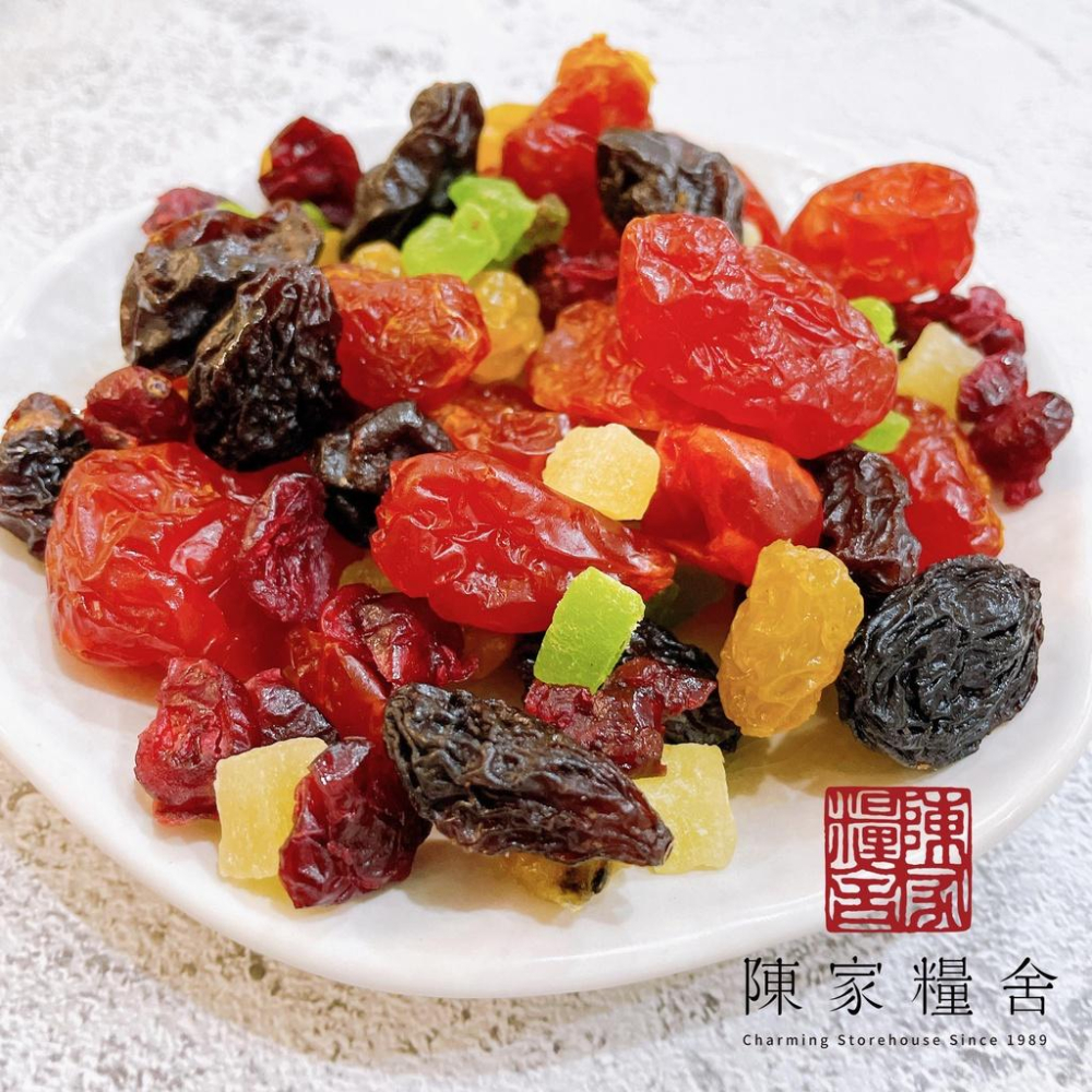 【陳家糧舍】五種綜合果乾 果乾 葡萄乾 鳳梨乾 番茄乾 蔓越莓乾 綜合水果乾-細節圖2