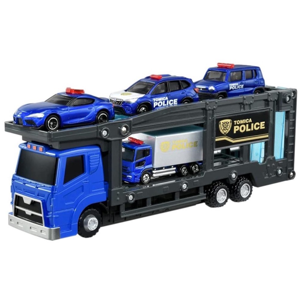 (bear)正版現貨 日本帶回 Tomica 多美 警察運輸車 警察 警車 拖車 運輸車 摩托車 禮盒 出動-細節圖9