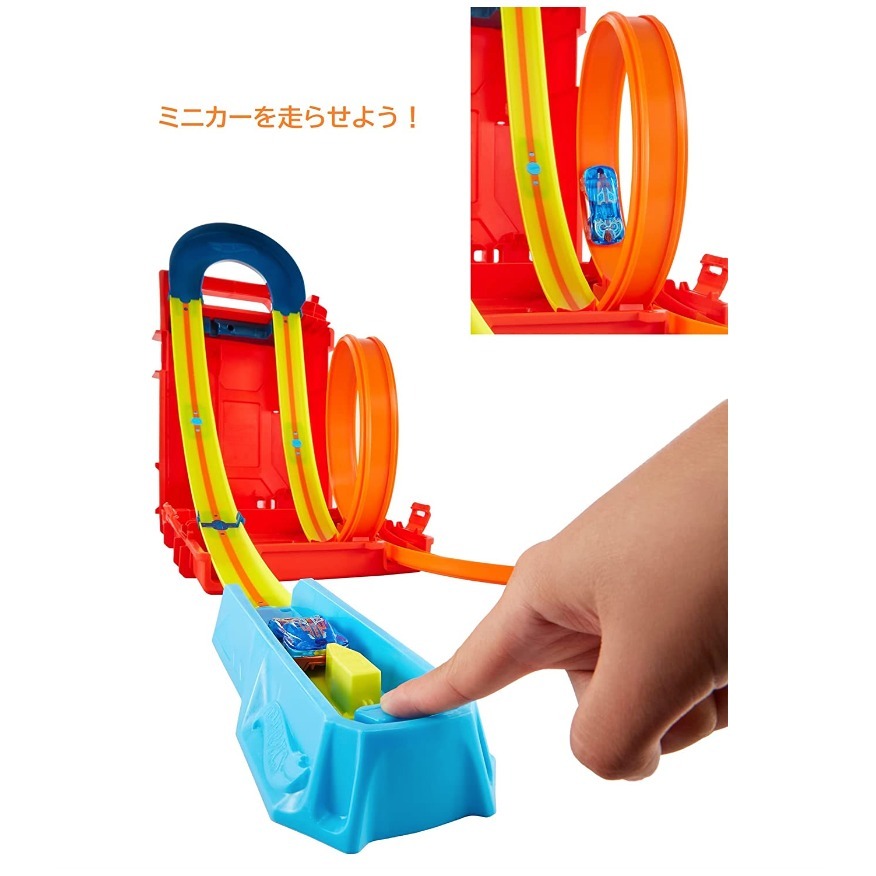 (bear)日本正版現貨 Hot wheels 風火輪 賽道 彎道 環狀 美泰 軌道 汽油桶 加速器 行李箱 提箱-細節圖6