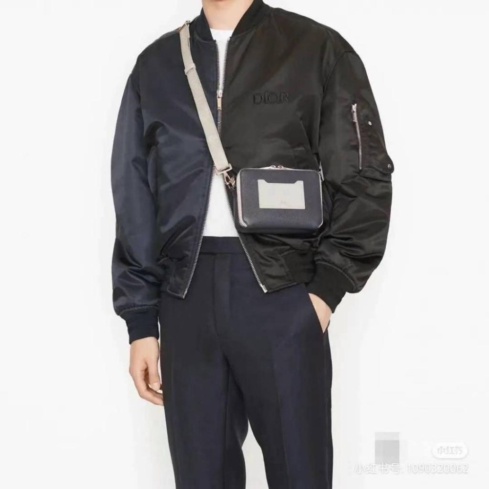【預購】Dior 迪奧 皮革雙拉鍊口袋斜背包 側背/單肩-細節圖3