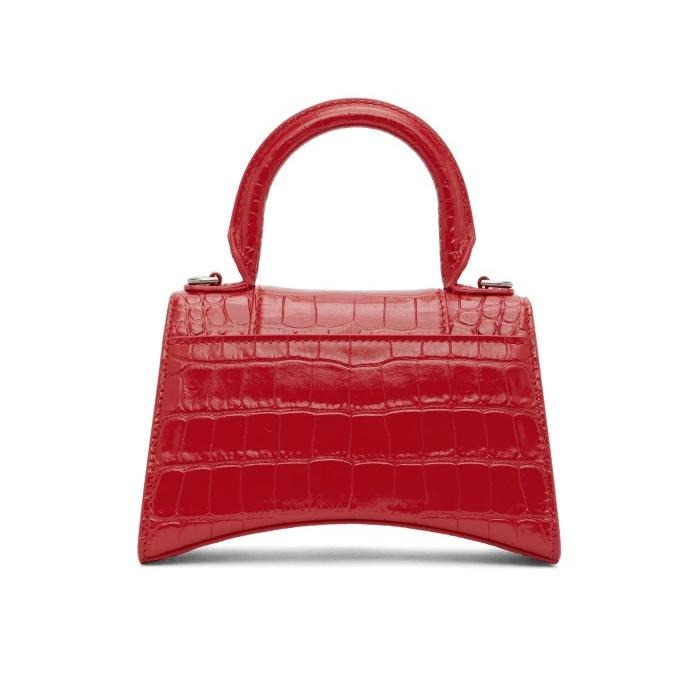 【預購】Balenciaga 巴黎世家 XS 正紅色鱷魚紋小牛皮沙漏包 斜肩包 手提包-細節圖4