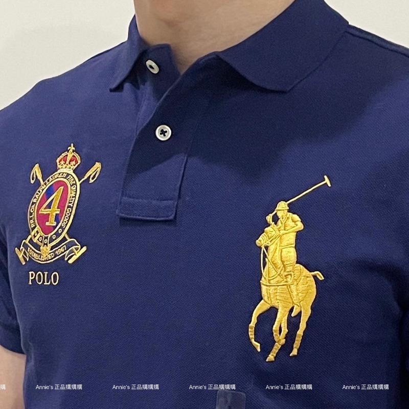 【台灣現貨】Ralph Lauren 男版POLO衫 大馬LOGO雙標款 短袖-細節圖3