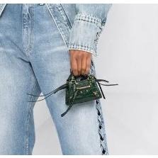 【預購】BALENCIAGA 巴黎世家 墨綠色超迷你機車包 super nano neo 小廢包 斜背/側背/手提-細節圖6