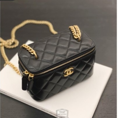 【台灣現貨】Chanel 山茶花調節釦金鍊斜背化妝箱 手提/肩背包/腋下包 Vanity Case-細節圖2