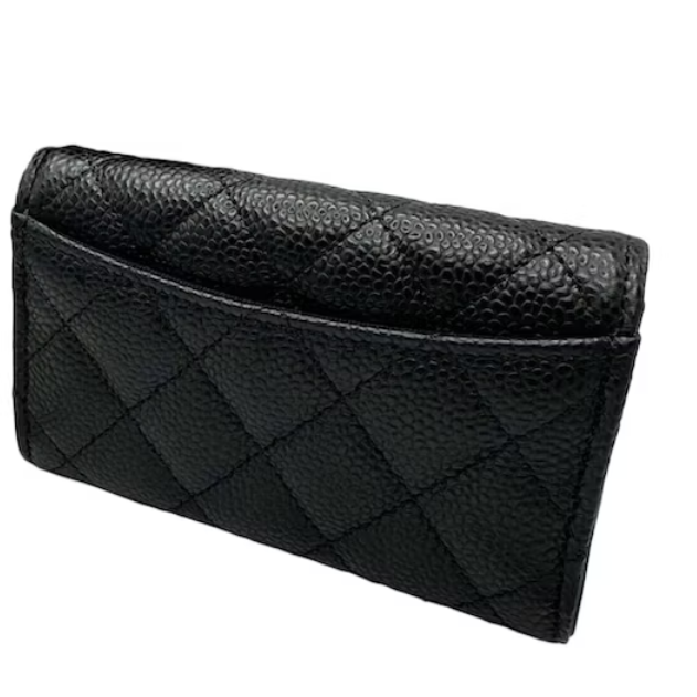 【台灣現貨】CHANEL 香奈兒 CF經典荔枝皮單層口蓋卡包 短夾 卡夾 錢包 零錢包 錢包 皮包-細節圖4