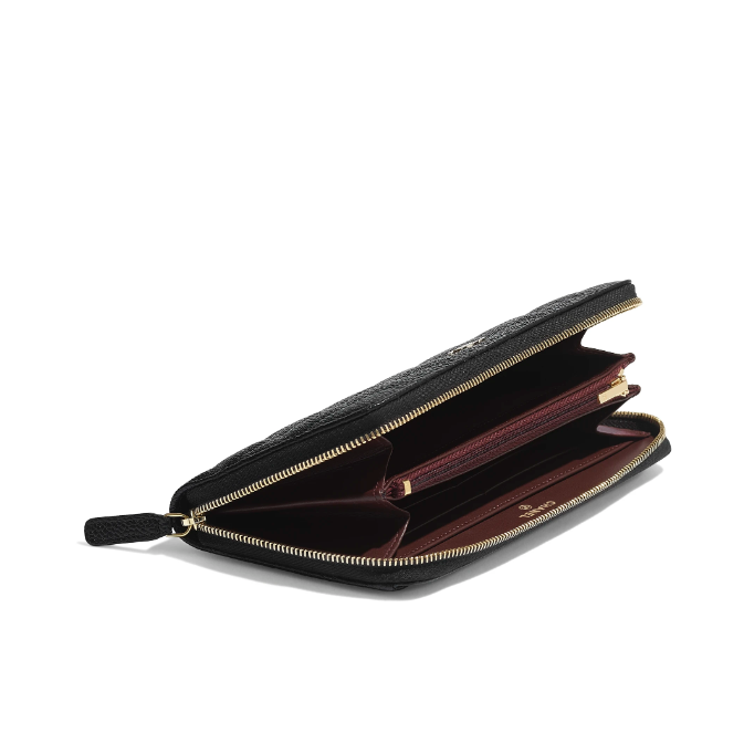 【台灣現貨】CHANEL 香奈兒 黑色經典雙C LOGO菱格小牛皮金釦拉鍊長夾 皮夾 錢包 皮包 卡包-細節圖4