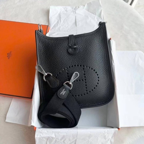 【預購】愛馬仕 Hermes Mini Evelyne 黑銀16cm 斜背包 側背包 肩背包 單肩包