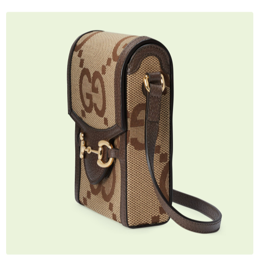 【預購】GUCCI Jumbo GG 迷你經典雙G圖案直立手機包 斜背包 單肩包 肩背包-細節圖2