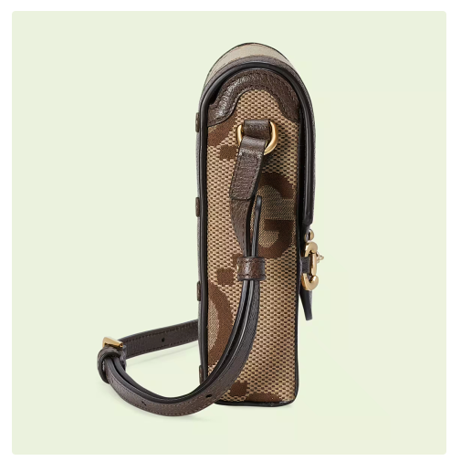 【預購】GUCCI Jumbo GG 迷你經典雙G圖案直立手機包 斜背包 單肩包 肩背包-細節圖4