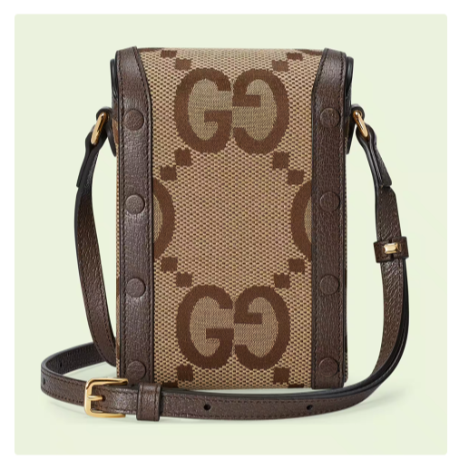 【預購】GUCCI Jumbo GG 迷你經典雙G圖案直立手機包 斜背包 單肩包 肩背包-細節圖5