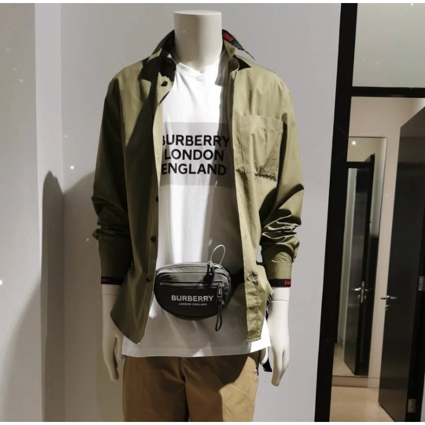 【預購】Burberry LOGO素色尼龍拉鍊斜腰包/胸包 (黑/灰色) 側背包 斜背包 手機包 單肩包 肩背包-細節圖5