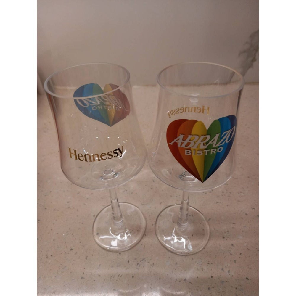 全新-軒尼詩戶外專屬壓克力高腳杯（一盒2入）-細節圖4