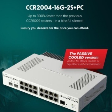 【MikroTik台灣代理】台灣公司貨 MikroTik CCR2004-16G-2S+PC 高性能10G路由器