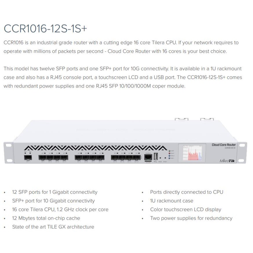 【RouterOS台灣代理】 台灣公司貨 CCR1016-12S-1S+ 全光口16核心路由器-細節圖3