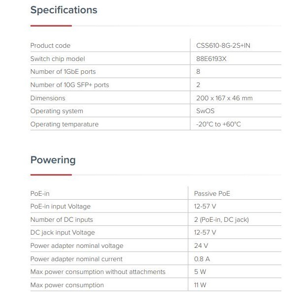 【RouterOS專業賣家】台灣公司貨 新款CSS610-8G-2S+IN 8口Gigabit 交換機 10G-SPF+-細節圖5