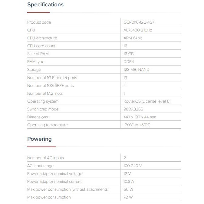 【RouterOS專業賣家】台灣公司貨CCR2116-12G-4S+ 16核CPU RouterOS 高性能路由器-細節圖7