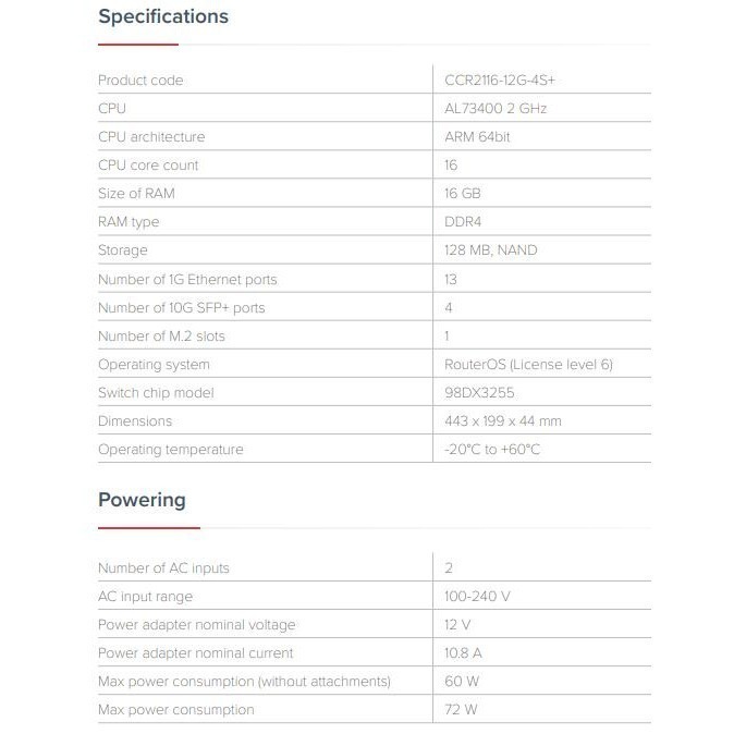 【RouterOS專業賣家】台灣公司貨CCR2116-12G-4S+ 16核CPU RouterOS 高性能路由器-細節圖7