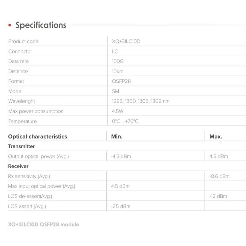 【RouterOS台灣代理】原廠公司貨 XQ+31LC02D XQ+31LC10D 單模40G/100G QSFP28-細節圖6