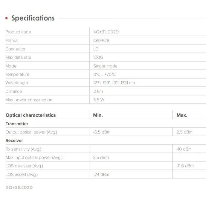 【RouterOS台灣代理】原廠公司貨 XQ+31LC02D XQ+31LC10D 單模40G/100G QSFP28-細節圖7